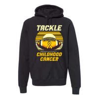 Football Childhood Cancer Awareness Premium Hoodie