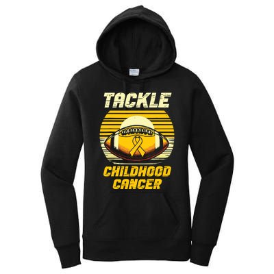 Football Childhood Cancer Awareness Women's Pullover Hoodie