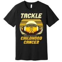 Football Childhood Cancer Awareness Premium T-Shirt