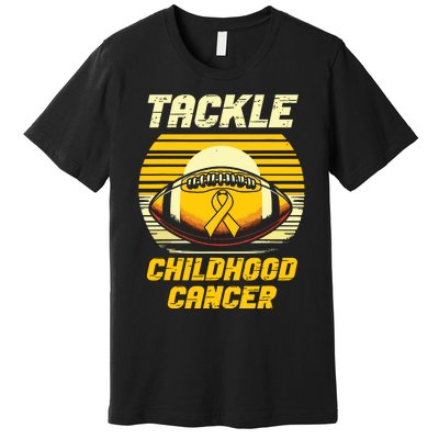 Football Childhood Cancer Awareness Premium T-Shirt