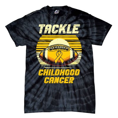 Football Childhood Cancer Awareness Tie-Dye T-Shirt