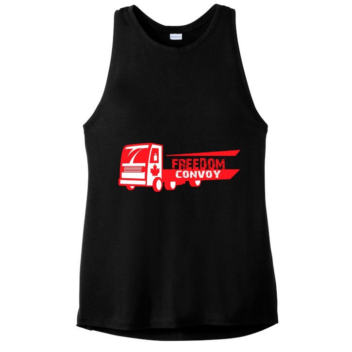 Freedom Convoy Canadian Truck Ladies PosiCharge Tri-Blend Wicking Tank