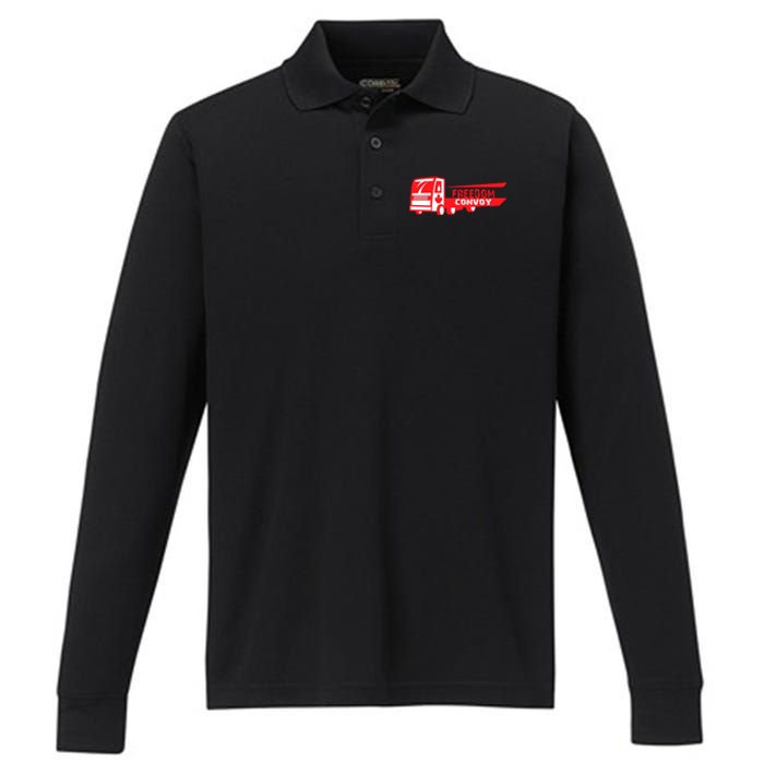 Freedom Convoy Canadian Truck Performance Long Sleeve Polo