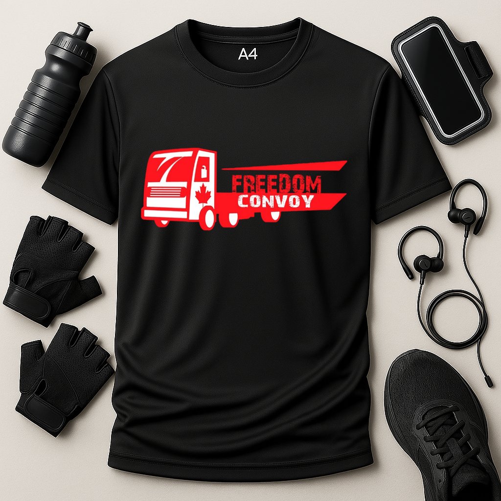 Freedom Convoy Canadian Truck Cooling Performance Crew T-Shirt