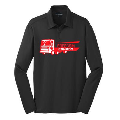 Freedom Convoy Canadian Truck Silk Touch Performance Long Sleeve Polo