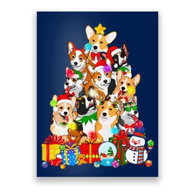 Funny Corgi Christmas Tree Lights Puppy Corgi Dog Lover Poster