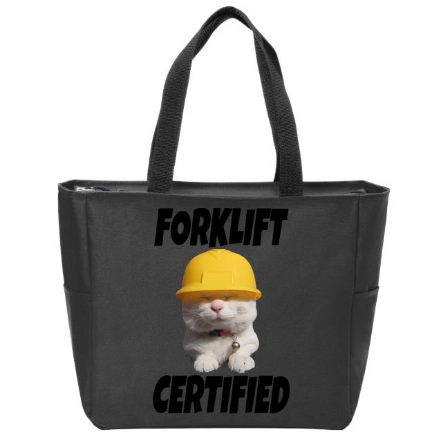Forklift Certified Cat Zip Tote Bag
