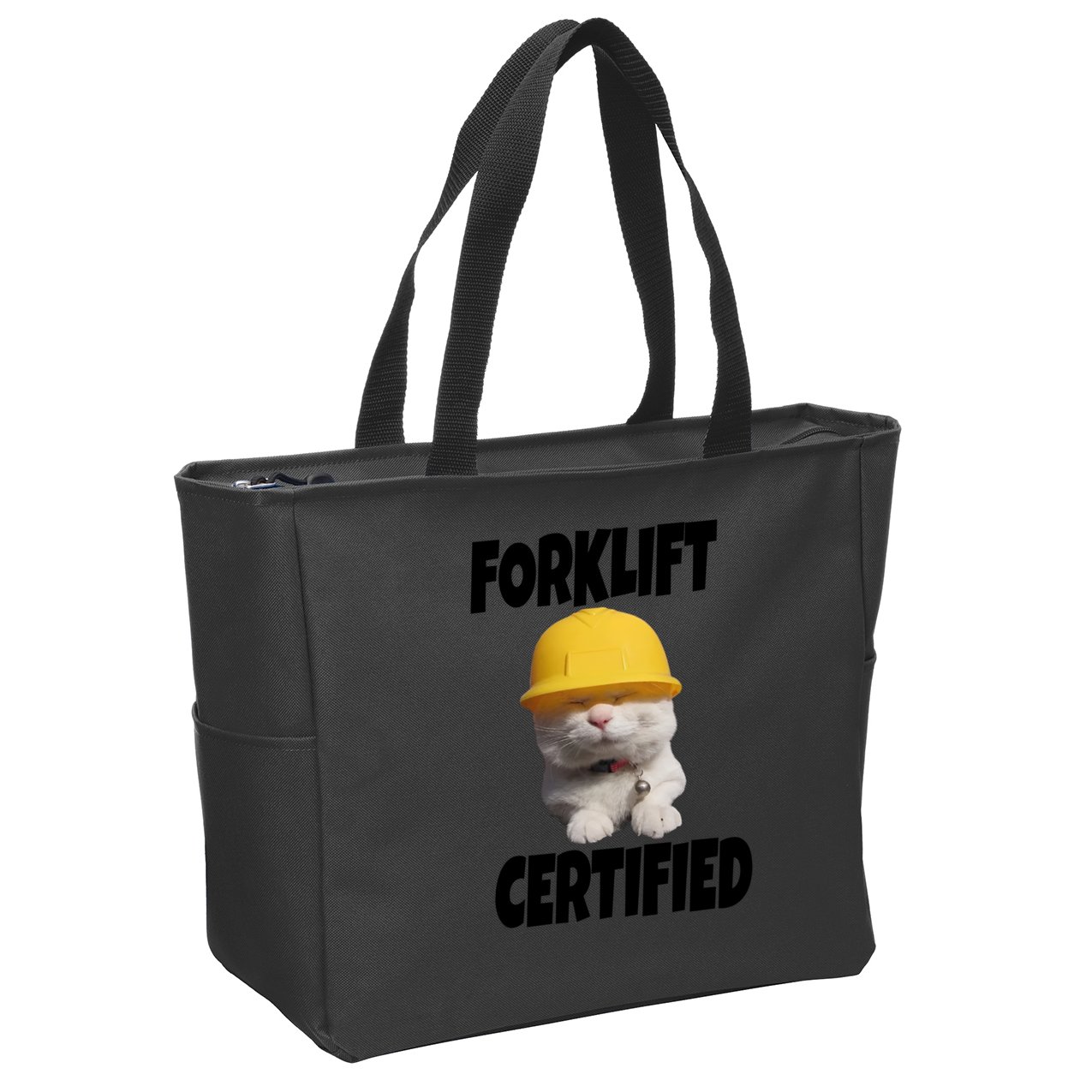 Forklift Certified Cat Zip Tote Bag