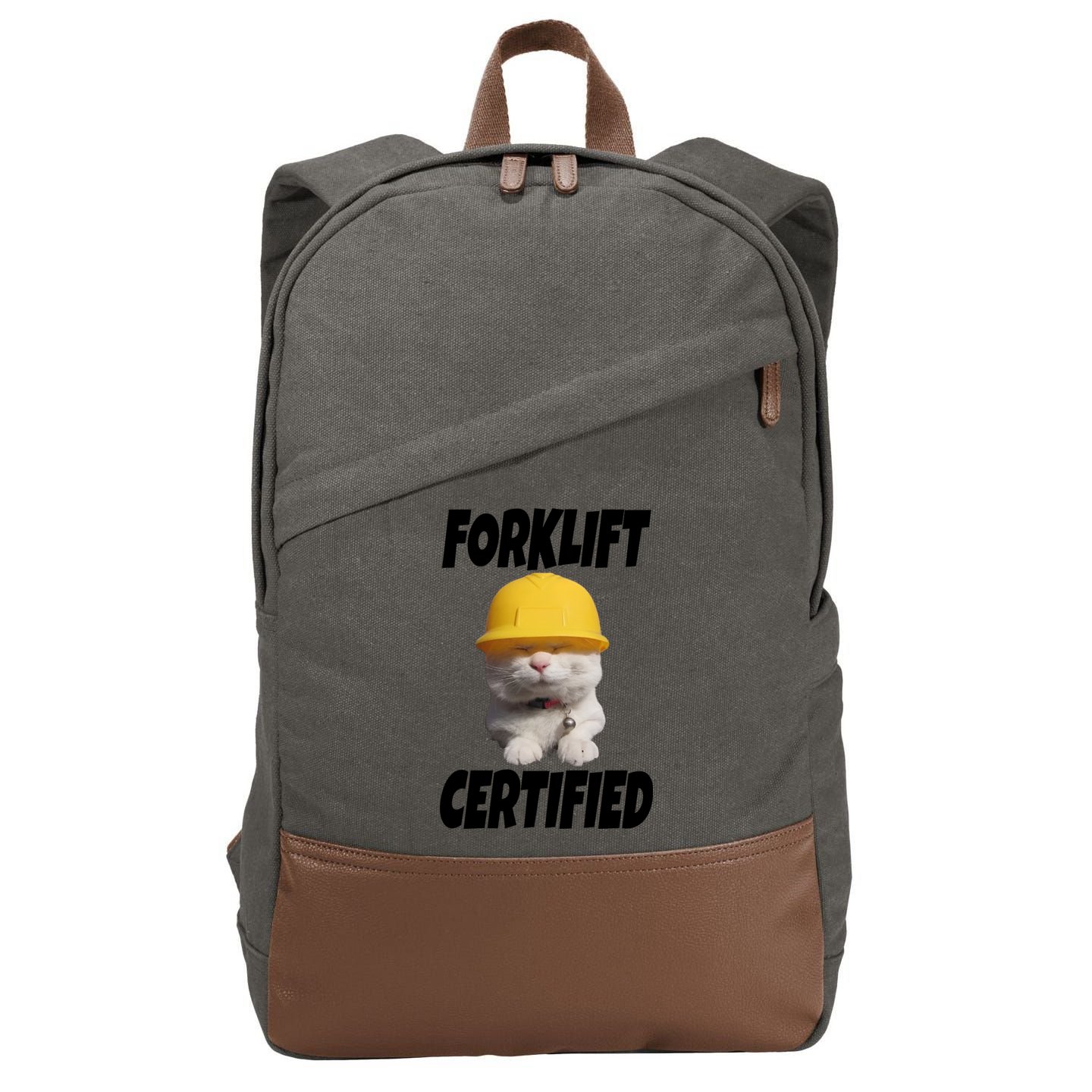 Forklift Certified Cat Cotton Canvas Backpack