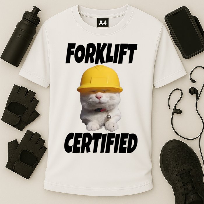 Forklift Certified Cat Cooling Performance Crew T-Shirt