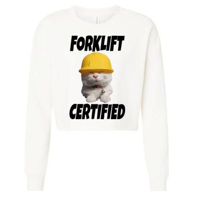 Forklift Certified Cat Cropped Pullover Crew