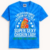 Funny Crazy Chicken Farmer Lady Women Meaningful Gift Kids Tie-Dye T-Shirt