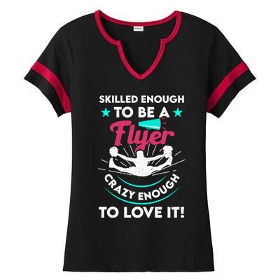 Funny Cheer Cheerleader Skilled Enough To Be A Flyer Coach Gift Ladies Halftime Notch Neck Tee