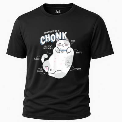 Funny Chonk Cat Meme Anatomy Of A Chonk Performance Shirt