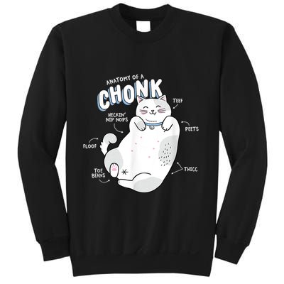 Funny Chonk Cat Meme Anatomy Of A Chonk Sweatshirt