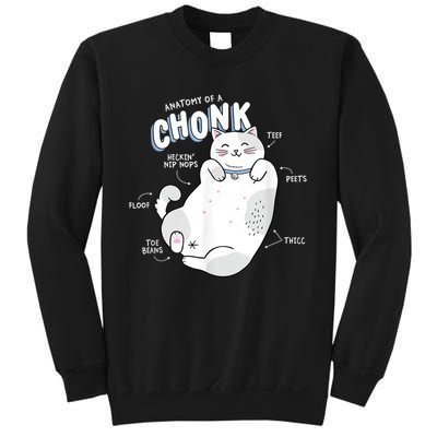 Funny Chonk Cat Meme Anatomy Of A Chonk Sweatshirt