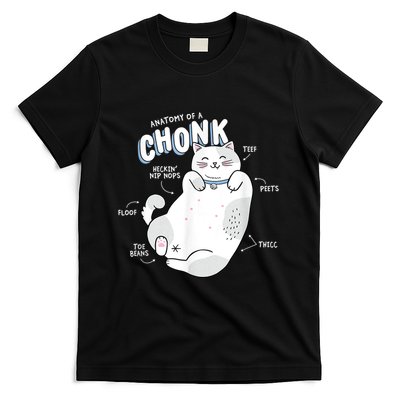 Funny Chonk Cat Meme Anatomy Of A Chonk T-Shirt