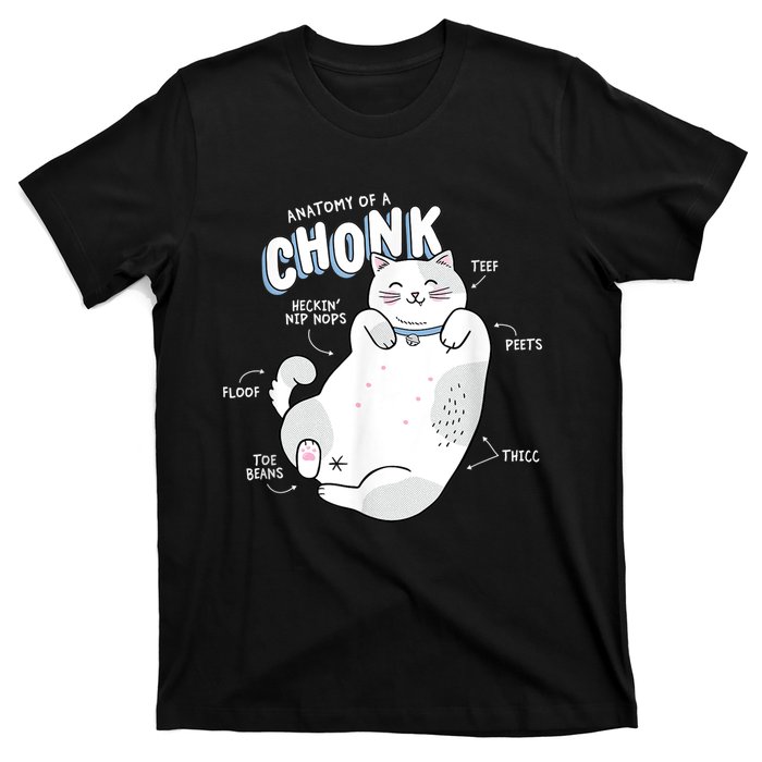 Funny Chonk Cat Meme Anatomy Of A Chonk T-Shirt