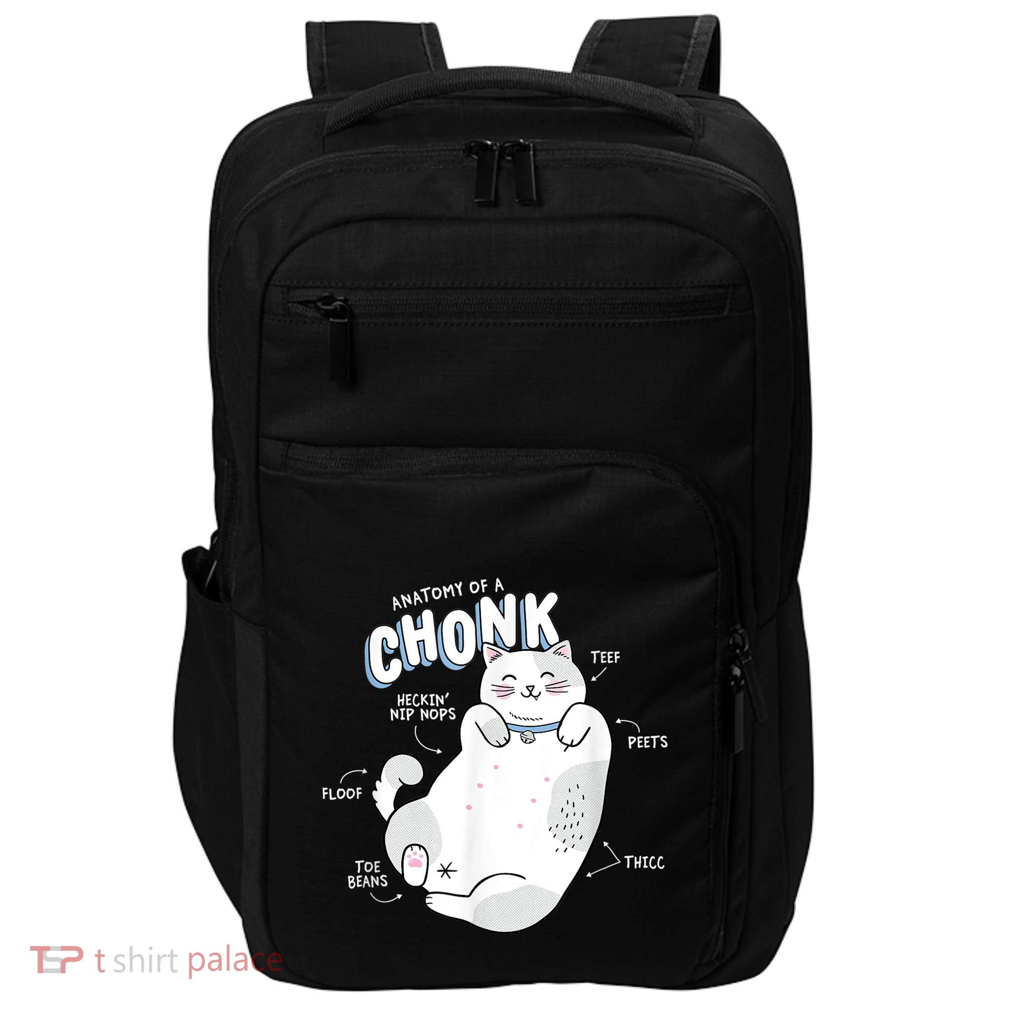 Funny Chonk Cat Meme Anatomy Of A Chonk Impact Tech Backpack