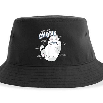 Funny Chonk Cat Meme Anatomy Of A Chonk Sustainable Bucket Hat