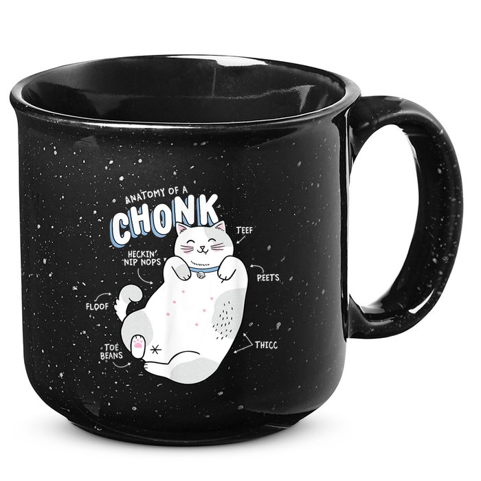 Funny Chonk Cat Meme Anatomy Of A Chonk 15oz Campfire Ceramic Mug