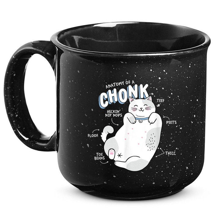 Funny Chonk Cat Meme Anatomy Of A Chonk 15oz Campfire Ceramic Mug
