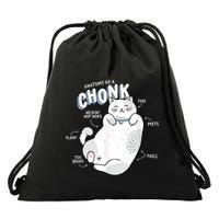 Funny Chonk Cat Meme Anatomy Of A Chonk Drawstring Bag