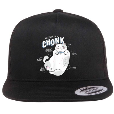 Funny Chonk Cat Meme Anatomy Of A Chonk Flatbill Hat