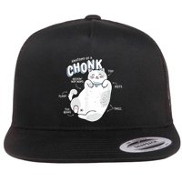 Funny Chonk Cat Meme Anatomy Of A Chonk Flat Bill Trucker Hat