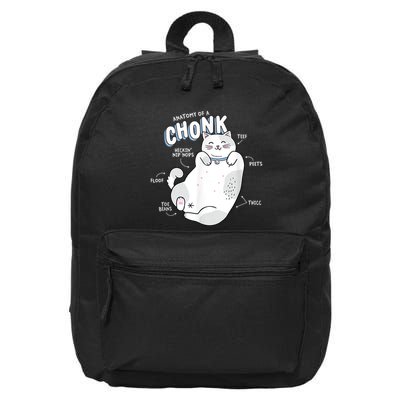 Funny Chonk Cat Meme Anatomy Of A Chonk 16 in Basic Backpack