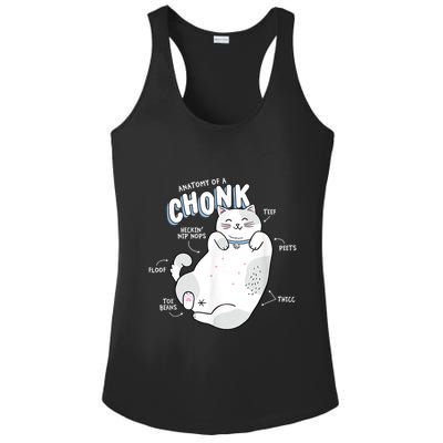 Funny Chonk Cat Meme Anatomy Of A Chonk Ladies PosiCharge Competitor Racerback Tank