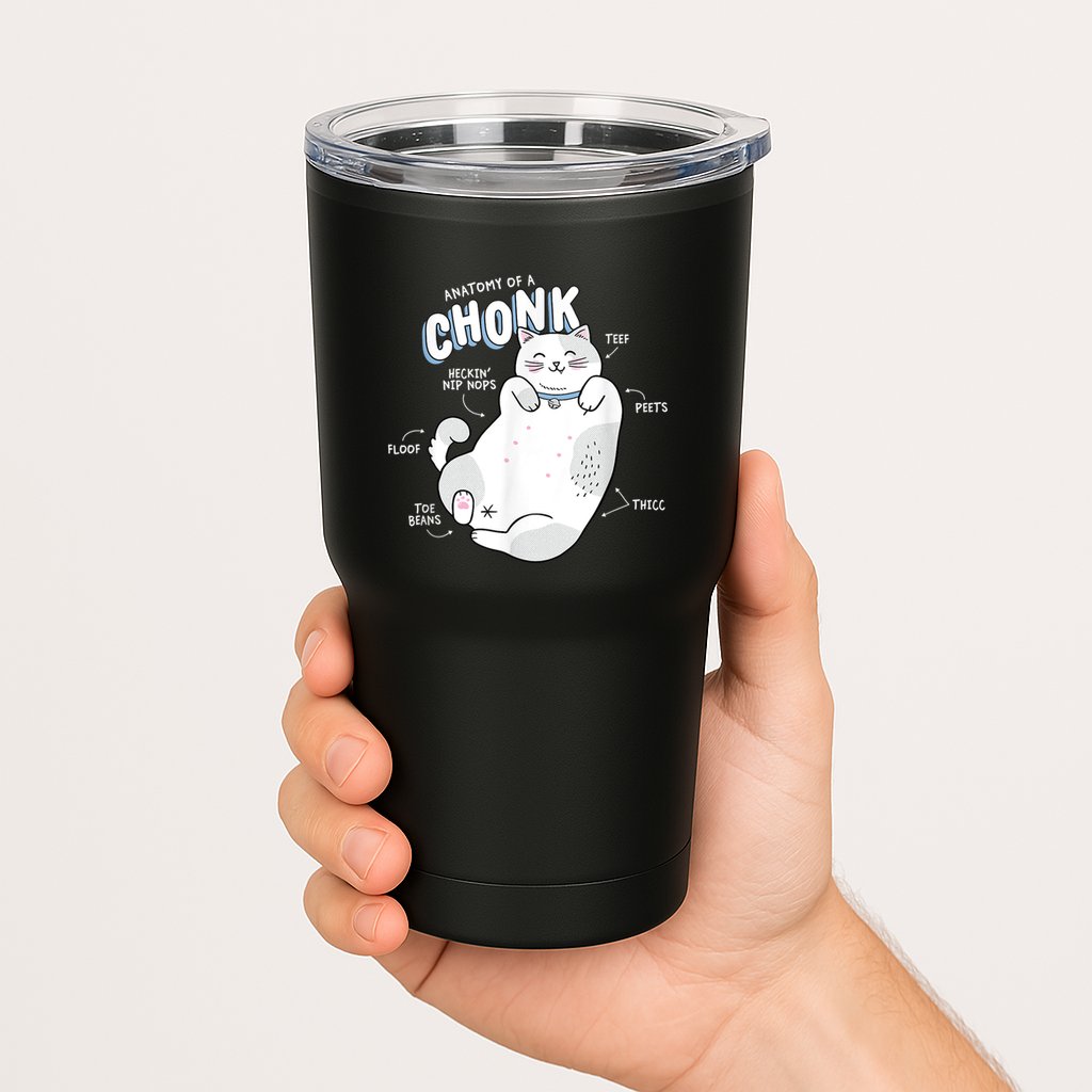 Funny Chonk Cat Meme Anatomy Of A Chonk Tumbler
