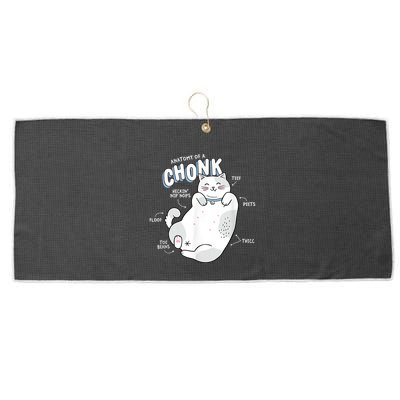 Funny Chonk Cat Meme Anatomy Of A Chonk Large Microfiber Waffle Golf Towel