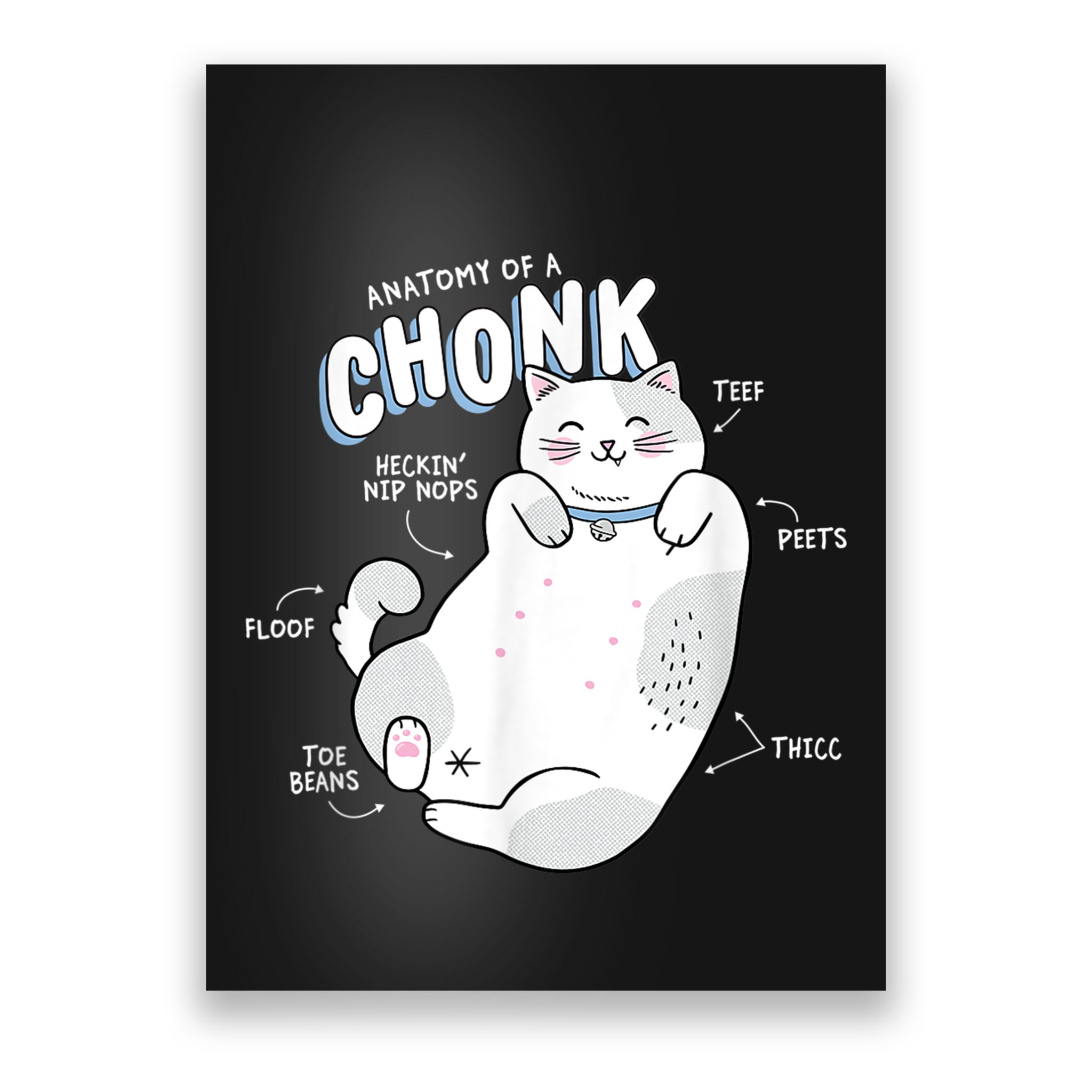 Funny Chonk Cat Meme Anatomy Of A Chonk Poster