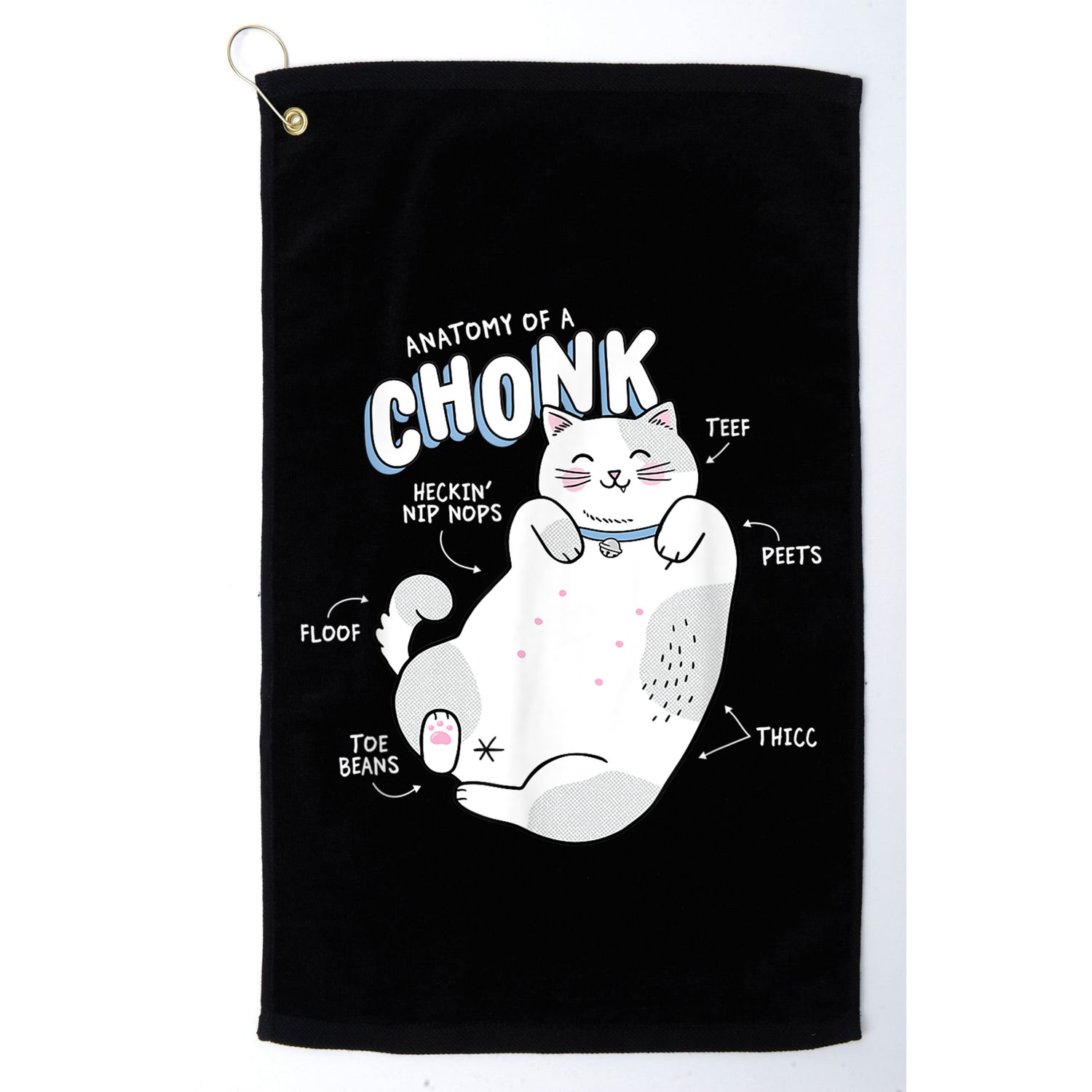 Funny Chonk Cat Meme Anatomy Of A Chonk Golf Towel