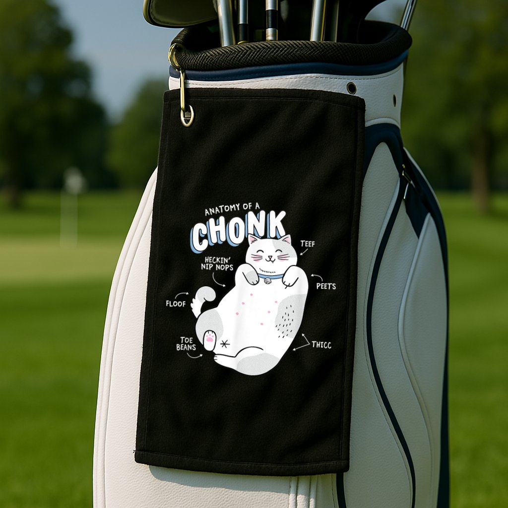 Funny Chonk Cat Meme Anatomy Of A Chonk Golf Towel