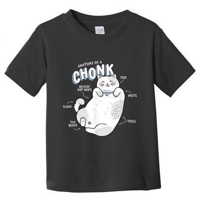 Funny Chonk Cat Meme Anatomy Of A Chonk Toddler T-Shirt