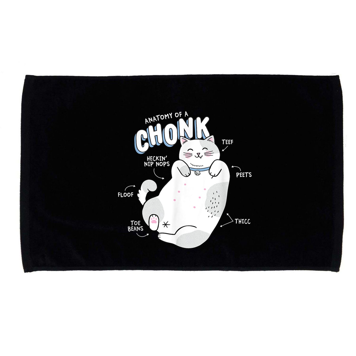 Funny Chonk Cat Meme Anatomy Of A Chonk Microfiber Hand Towel