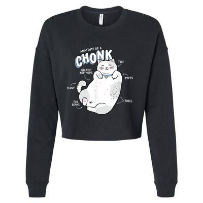 Funny Chonk Cat Meme Anatomy Of A Chonk Cropped Pullover Crew