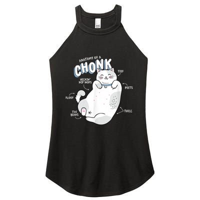 Funny Chonk Cat Meme Anatomy Of A Chonk Women's Perfect Tri Rocker Tank