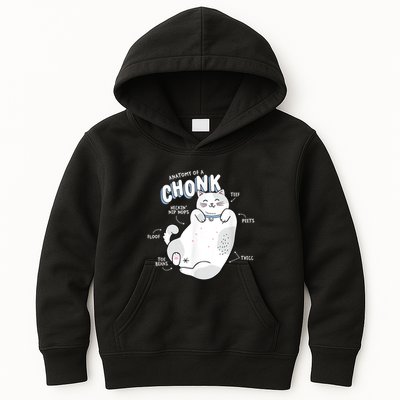 Funny Chonk Cat Meme Anatomy Of A Chonk Kids Hoodie