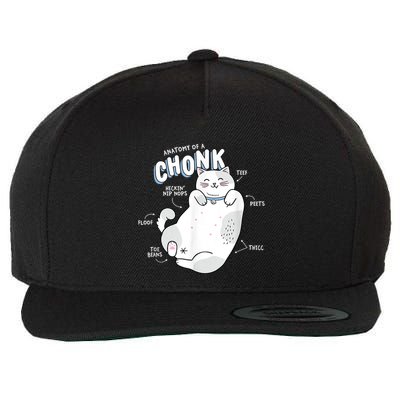 Funny Chonk Cat Meme Anatomy Of A Chonk Wool Snapback Cap