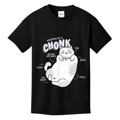 Funny Chonk Cat Meme Anatomy Of A Chonk Kids T-Shirt