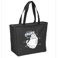 Funny Chonk Cat Meme Anatomy Of A Chonk Zip Tote Bag
