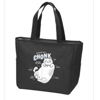 Funny Chonk Cat Meme Anatomy Of A Chonk Zip Tote Bag
