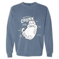 Funny Chonk Cat Meme Anatomy Of A Chonk Garment-Dyed Sweatshirt