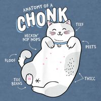 Funny Chonk Cat Meme Anatomy Of A Chonk Garment-Dyed Sweatshirt