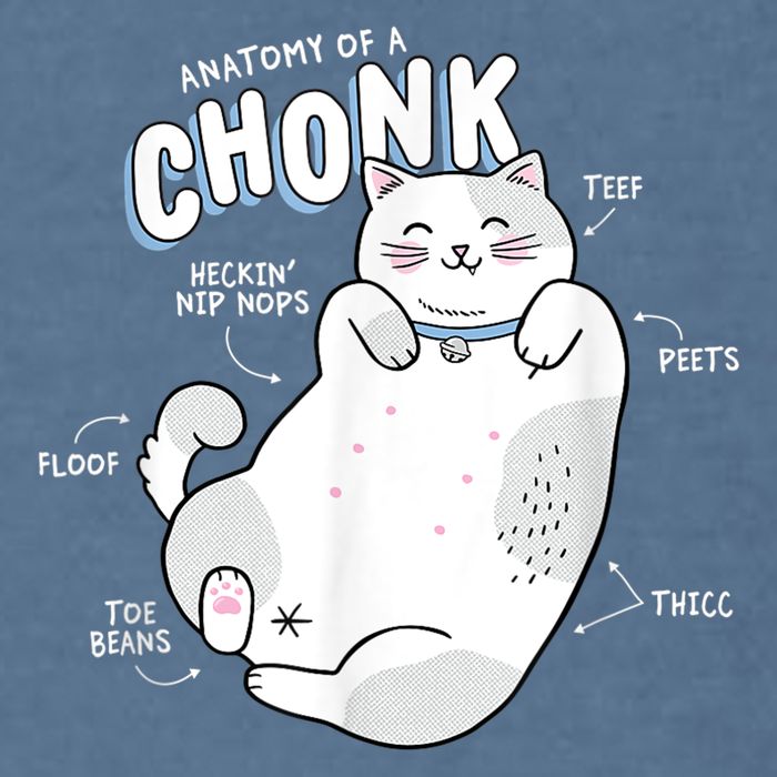 Funny Chonk Cat Meme Anatomy Of A Chonk Garment-Dyed Sweatshirt
