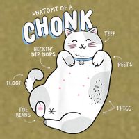 Funny Chonk Cat Meme Anatomy Of A Chonk Garment-Dyed Women's Muscle Tee