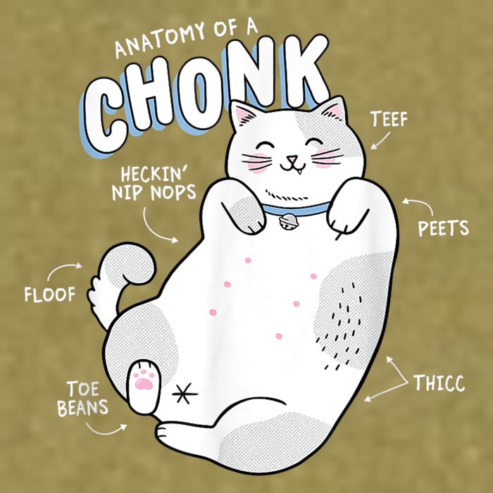 Funny Chonk Cat Meme Anatomy Of A Chonk Garment-Dyed Women's Muscle Tee